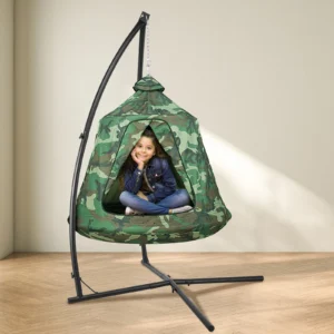 Heavy Duty X-Frame Hammock Chair Stand with Swing - 330 lbs Capacity for Indoor & Outdoor