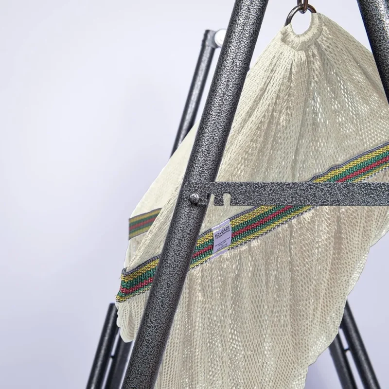 2-in-1 Polyester Hammock with Steel Stand - 450 lbs Capacity for Indoor & Outdoor Relaxation - Image 5