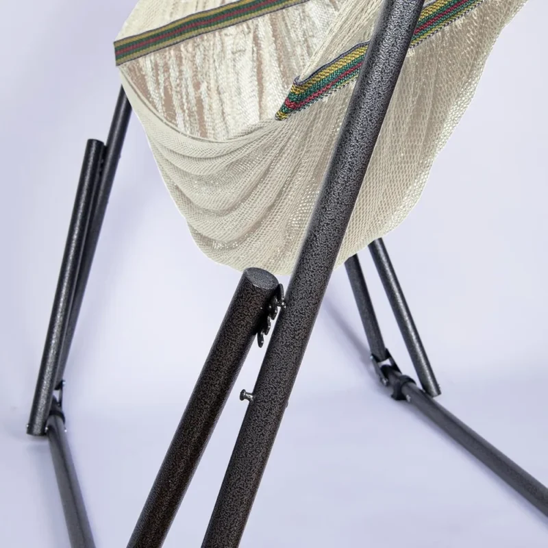 2-in-1 Polyester Hammock with Steel Stand - 450 lbs Capacity for Indoor & Outdoor Relaxation - Image 6