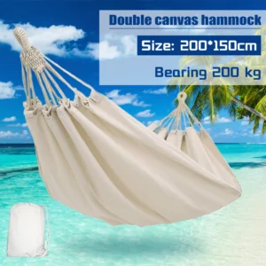 Double Canvas Camping Hammock - 450 lbs Capacity for Travel and Outdoor Lounging