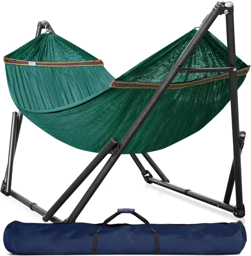 Two-Person Portable Hammock with Instant Fold Stand - 600 lbs Capacity for Camping & Outdoors - Image 7