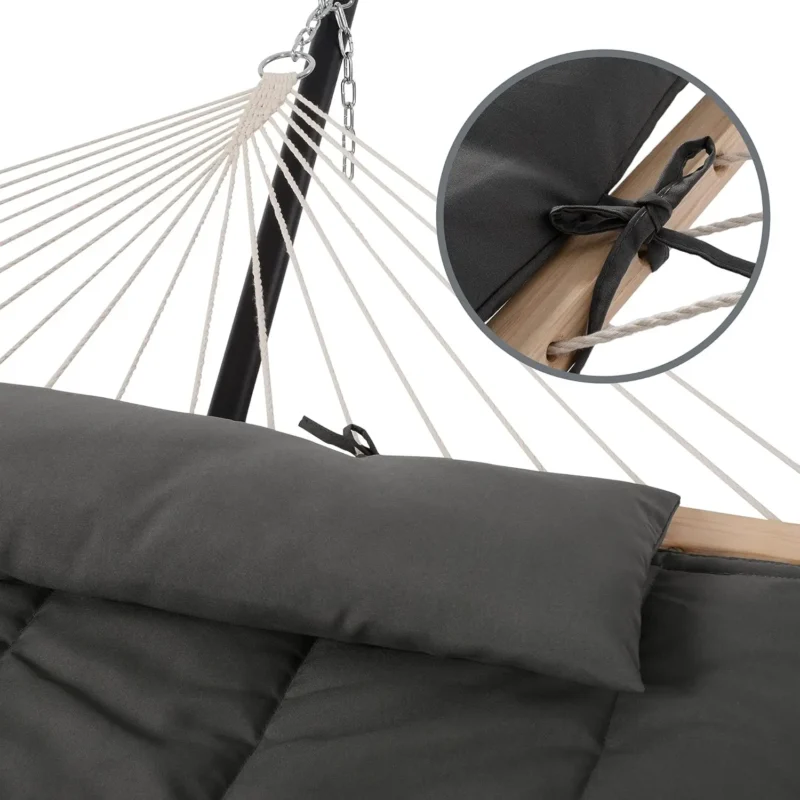 Double Outdoor Hammock with Steel Stand - 450 lbs Capacity for Patio & Garden - Image 5