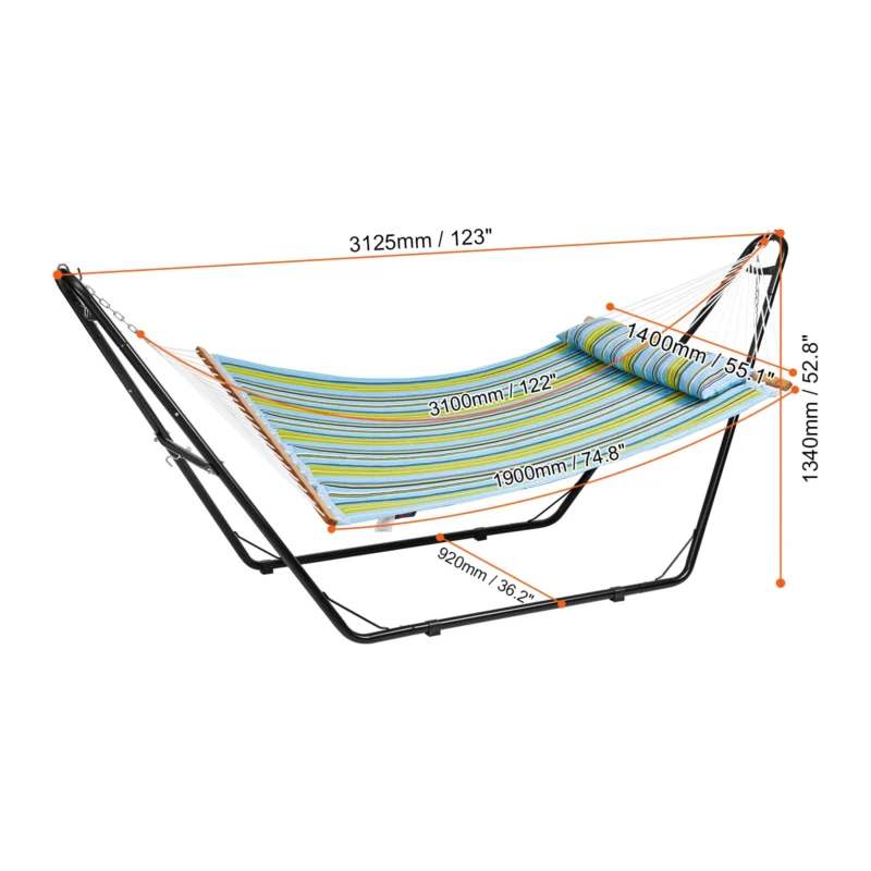 Two Person Hammock with Steel Stand - 480 lb Capacity for Outdoor Patio & Yard - Image 7