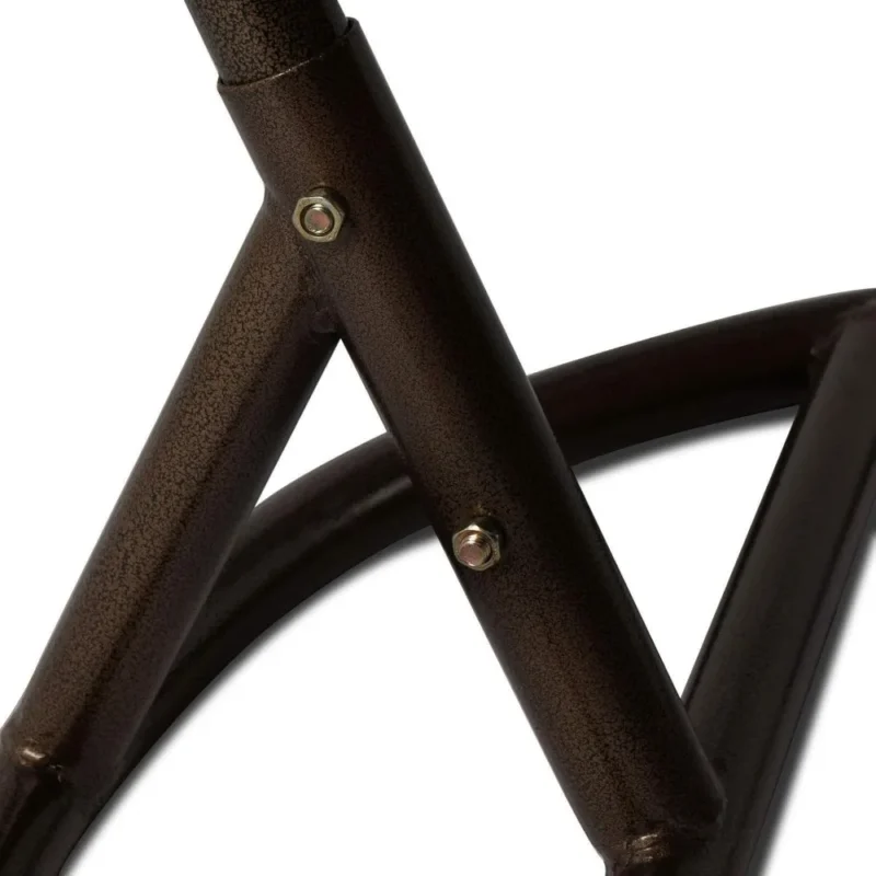 Hanging Egg Chair with Brown Cushion and Stand - 350 lbs Capacity for Patio & Garden - Image 4