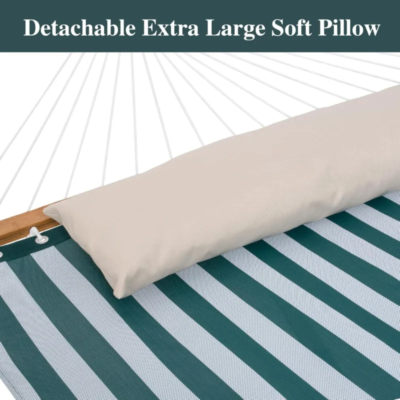 Double Textilene Hammock with Steel Stand - 450 lbs Capacity for Garden & Poolside - Image 3