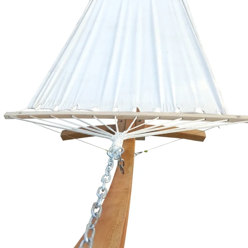 Single Canvas Hammock with Steel Stand - 300 lbs Capacity for Indoor & Outdoor Use - Image 5