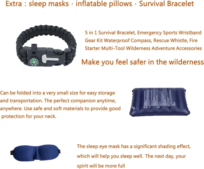 Portable Camping Hammock with Mosquito Net and Rain Fly - 400 lbs Capacity for Outdoor Adventures - Image 6