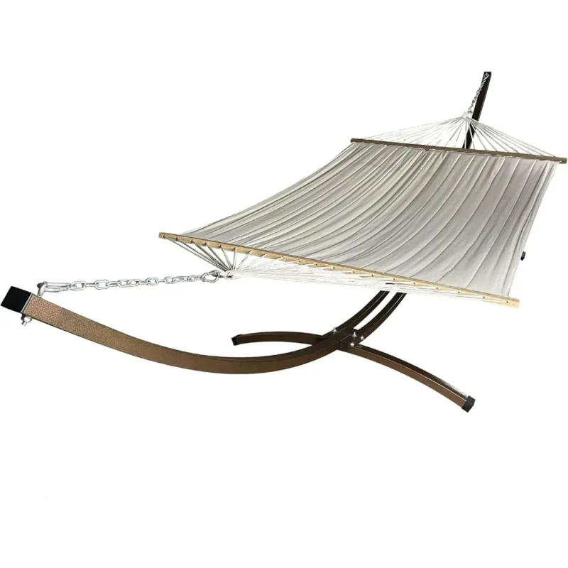 Double Rope Hammock with Bronze Steel Arc Stand - 450 lbs Capacity for Indoor & Outdoor - Image 4
