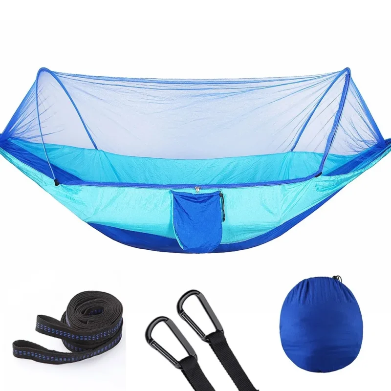 Portable Camping Hammock with Mosquito Net - Single-Person Capacity for Outdoor Adventure - Image 8