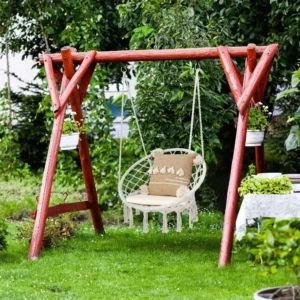 Bohemian Cotton Rope Hammock Chair with Mesh Swing - 265 lbs Capacity for Indoor & Outdoor Use