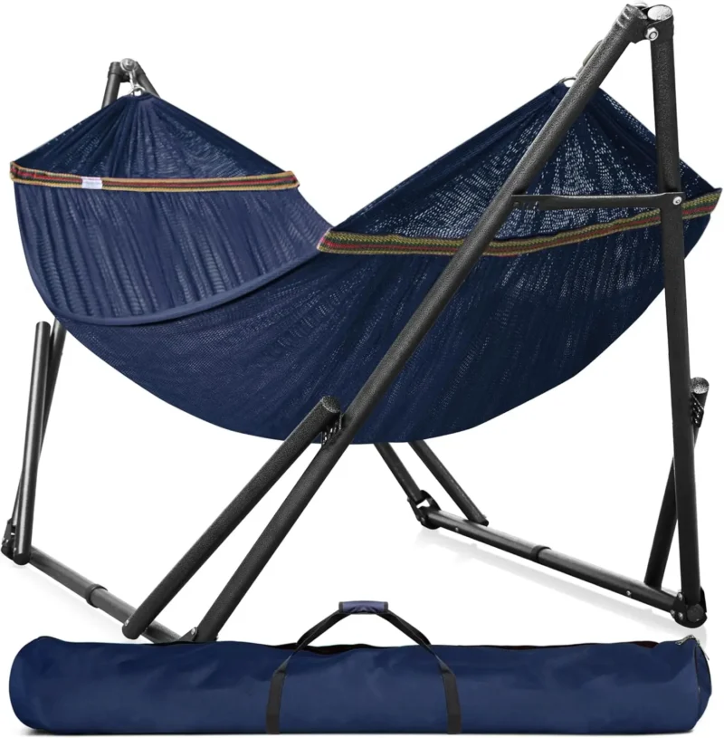 Two-Person Portable Hammock with Instant Fold Stand - 600 lbs Capacity for Camping & Outdoors - Image 10