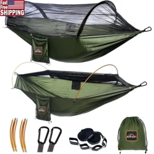 Ultralight Camping Hammock with Mosquito Net - 600 lbs Capacity for Outdoor Adventures