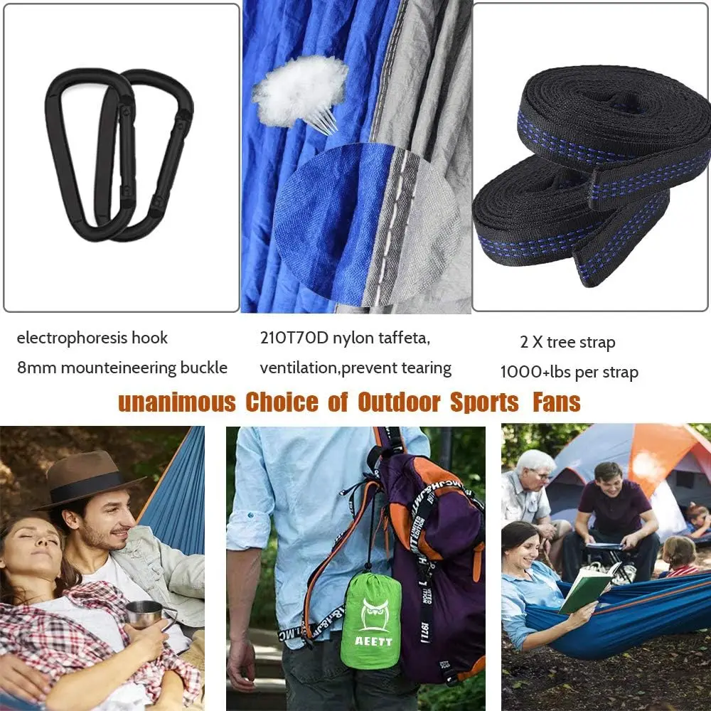 Portable camping hammock with mosquito net for outdoor adventures