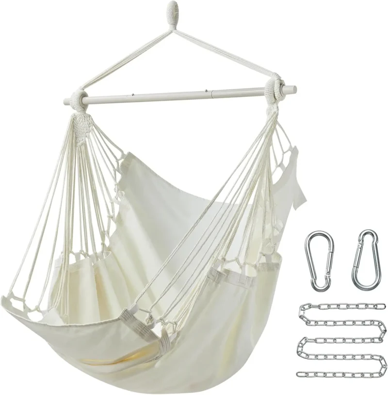 Hanging Hammock Chair Swing with Footrest - 500 lbs Capacity for Indoor & Outdoor Use - Image 8