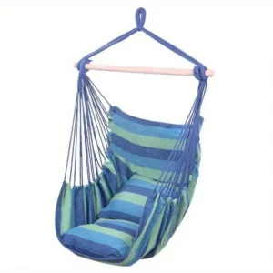 Portable Rope Hammock Chair with Hanging Kit - 300 lbs Capacity for Patio & Outdoor