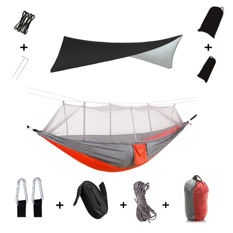 Two-Person Camping Hammock with Mosquito Net and Rain Cover - 440 lbs Capacity for Outdoor Adventures - Image 30