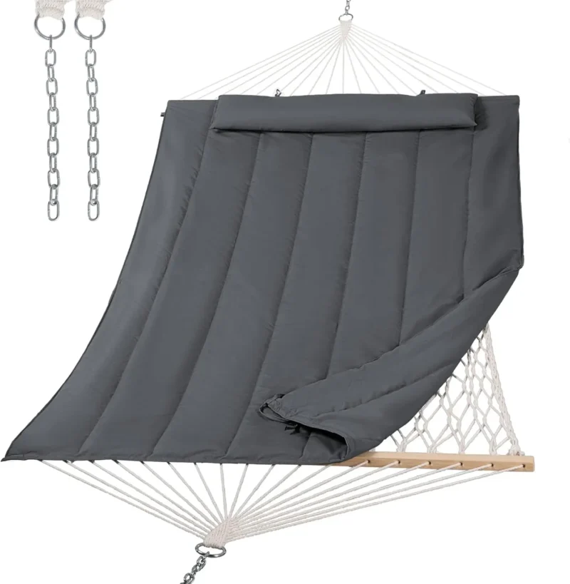 Double Outdoor Hammock with Steel Stand - 450 lbs Capacity for Patio & Garden