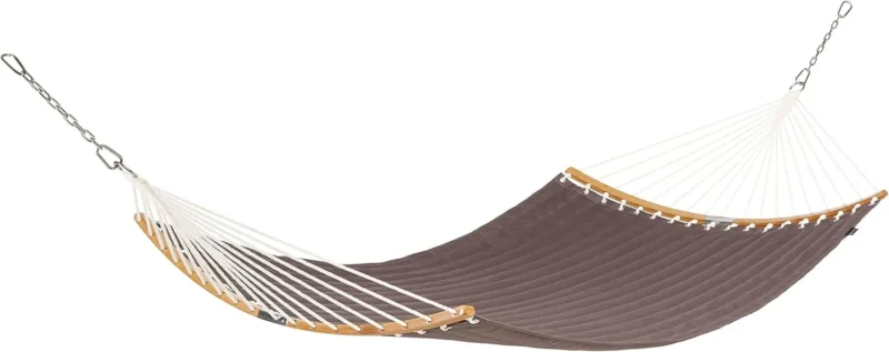 Double Quilted Polyester Hammock with Stand - 450 lbs Capacity for Backyard & Patio - Image 7