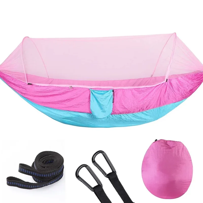 Portable Camping Hammock with Mosquito Net - Single-Person Capacity for Outdoor Adventure - Image 14
