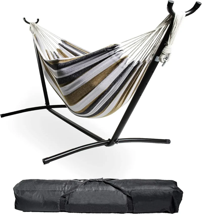 Portable Double Hammock with Steel Stand - 450 lbs Capacity for Backyard & Patio - Image 7