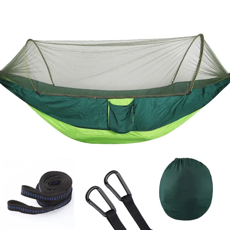 Portable Camping Hammock with Mosquito Net - Single-Person Capacity for Outdoor Adventure - Image 9
