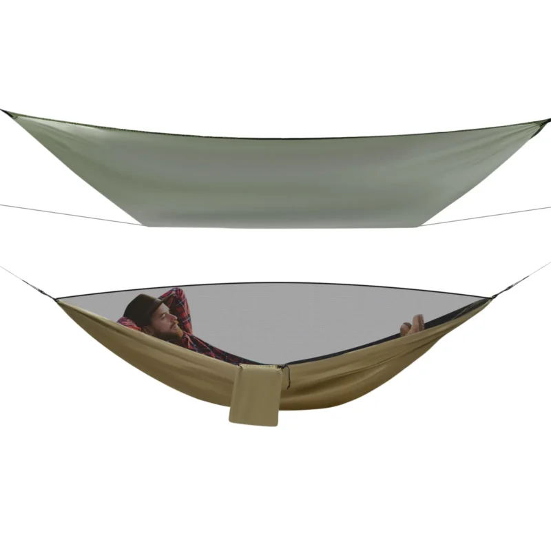 Portable Camping Hammock with Mosquito Net & Sunshade - Waterproof 2-in-1 Design for Outdoor Adventures - Image 4
