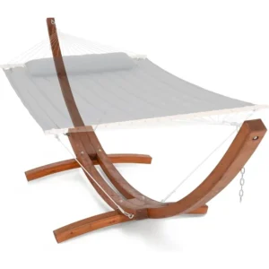 14 ft Larch Wood Arc Hammock Stand with Chains - 475 lbs Capacity for Outdoor Relaxation