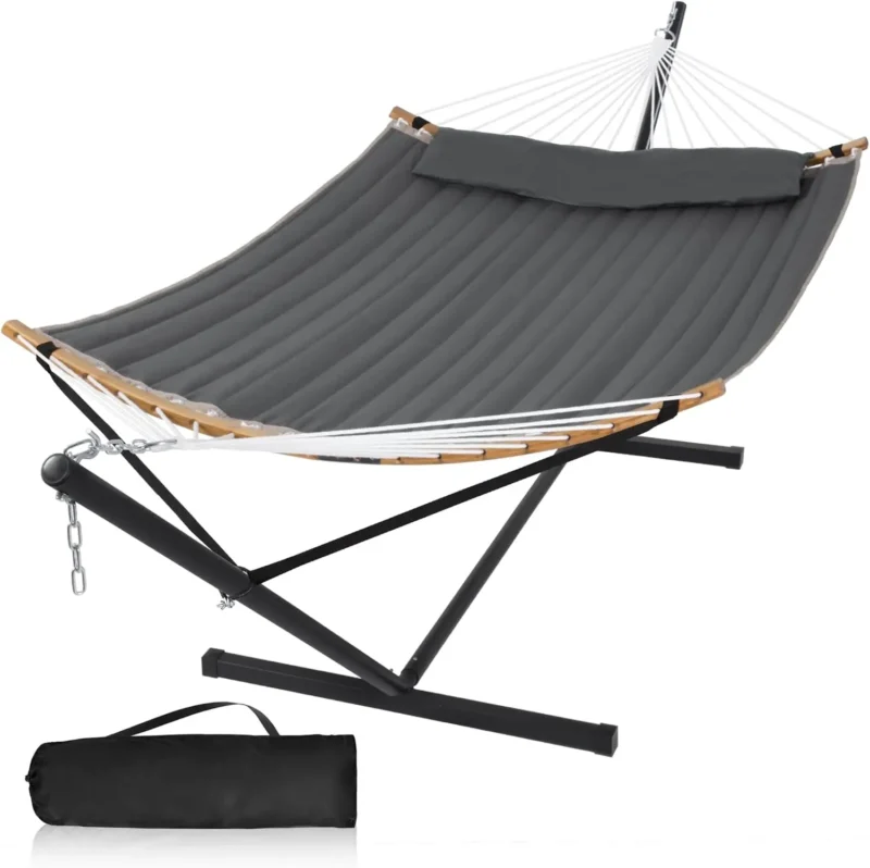 Heavy Duty 12FT Hammock with Steel Stand - 450 lbs Capacity for Backyard & Pool - Image 8