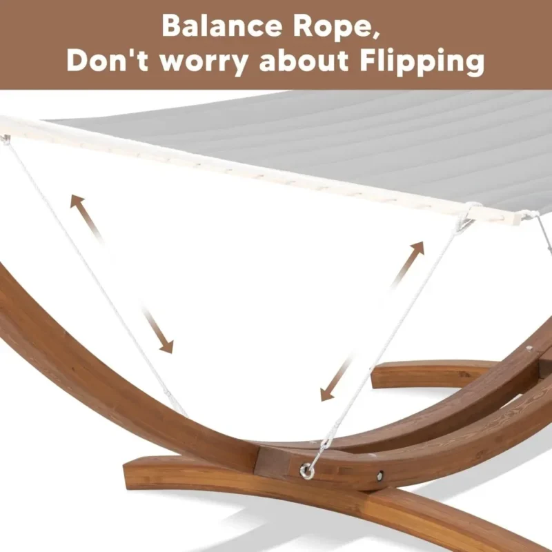 14 ft Larch Wood Arc Hammock Stand with Chains - 475 lbs Capacity for Outdoor Relaxation - Image 5