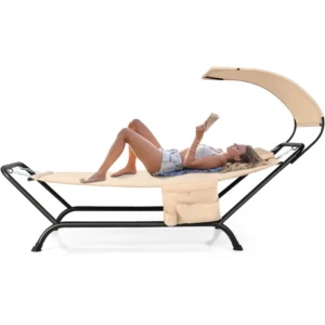 Adjustable Canopy Hammock with Stand - 350 lbs Capacity for Outdoor Relaxation