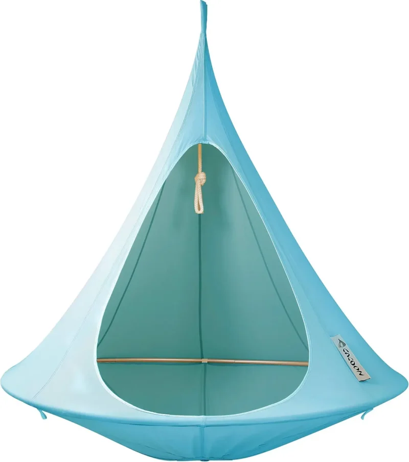 Double Hanging Pod Chair with Polyester Canvas - 440 lbs Capacity for Indoor & Outdoor - Image 11