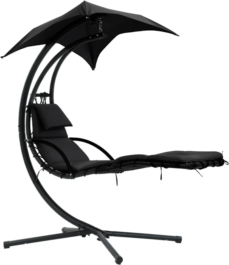 Hanging Hammock Chair with Canopy and Stand - 330 lbs Capacity for Patio & Garden - Image 9