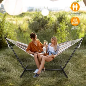 Double Camping Hammock with Carrying Case - 620 lbs Capacity for Outdoor & Travel