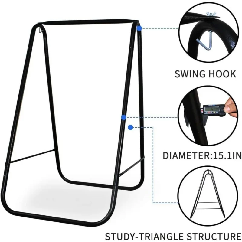 Heavy-Duty Hammock Chair Stand with Swing - 500 lbs Capacity for Indoor & Outdoor Use - Image 6