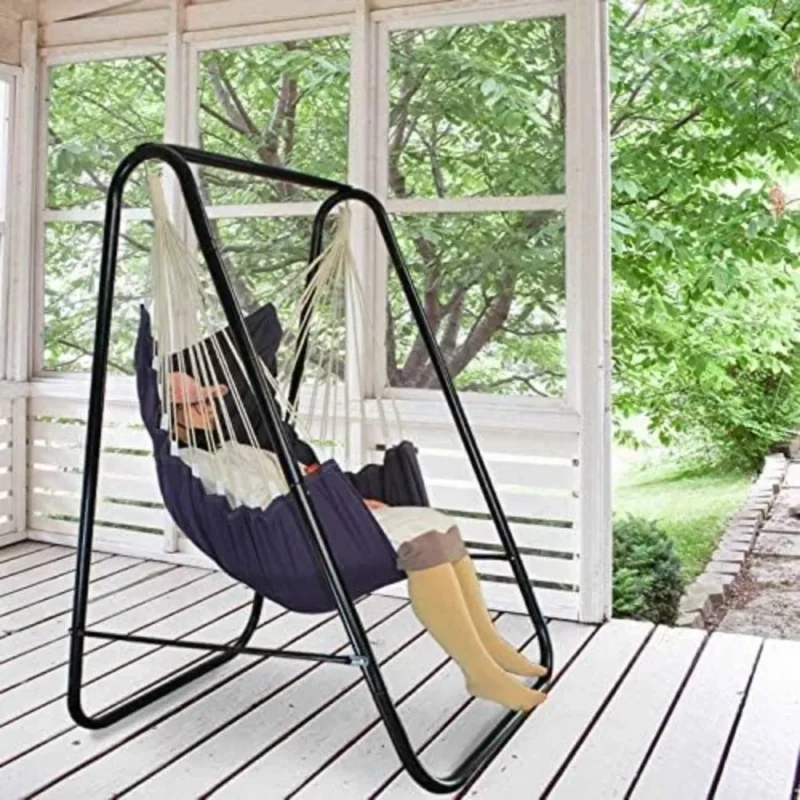 Heavy-Duty Hammock Chair Stand with Swing - 500 lbs Capacity for Indoor & Outdoor Use - Image 2