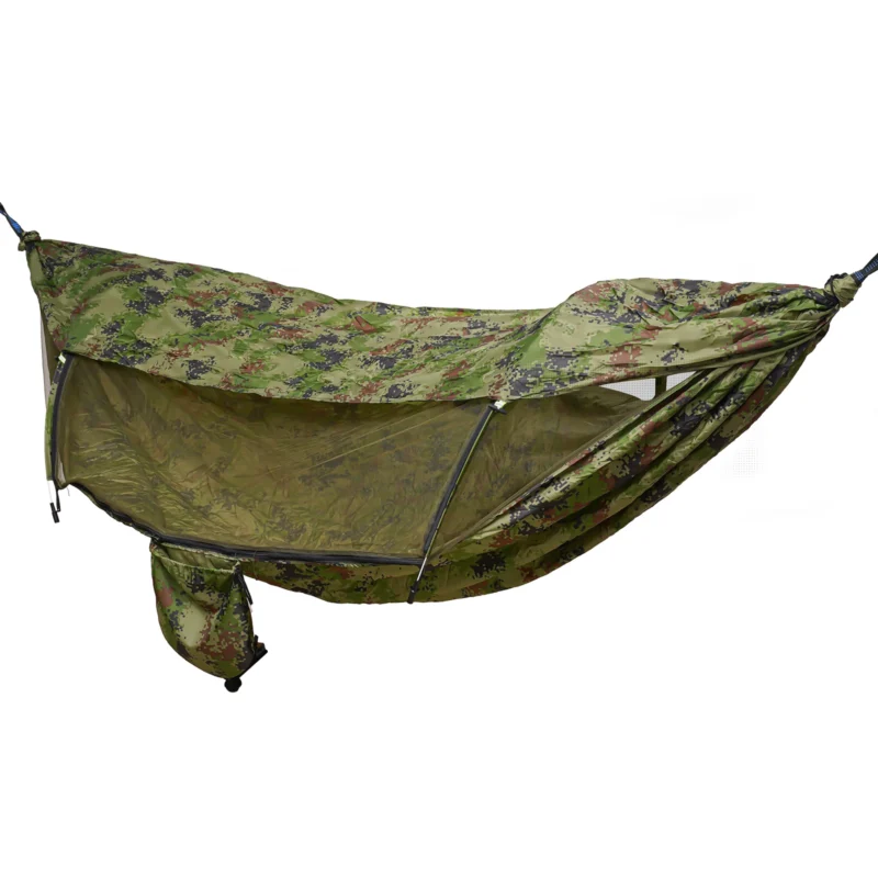 Single Nylon Camping Hammock with Anti-Mosquito Protection - 440 lbs Capacity for Outdoor Adventures - Image 7