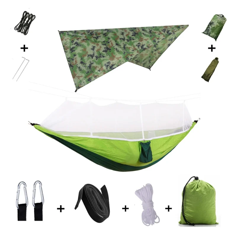 Two-Person Camping Hammock with Mosquito Net and Rain Cover - 440 lbs Capacity for Outdoor Adventures - Image 28