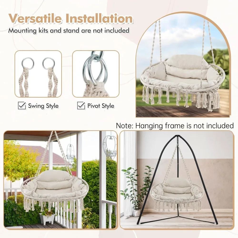 Close-up of premium fabric textures showing weather resistance features for porch hammock swings