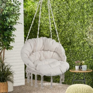 Macrame Hammock Chair Swing - 330 Lbs Capacity for Indoor & Outdoor Relaxation