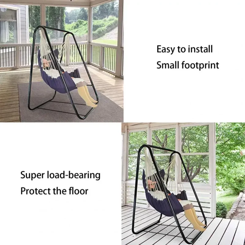 A-Shape Metal Hammock Chair Stand - 330 lbs Capacity for Indoor & Outdoor Use - Image 3