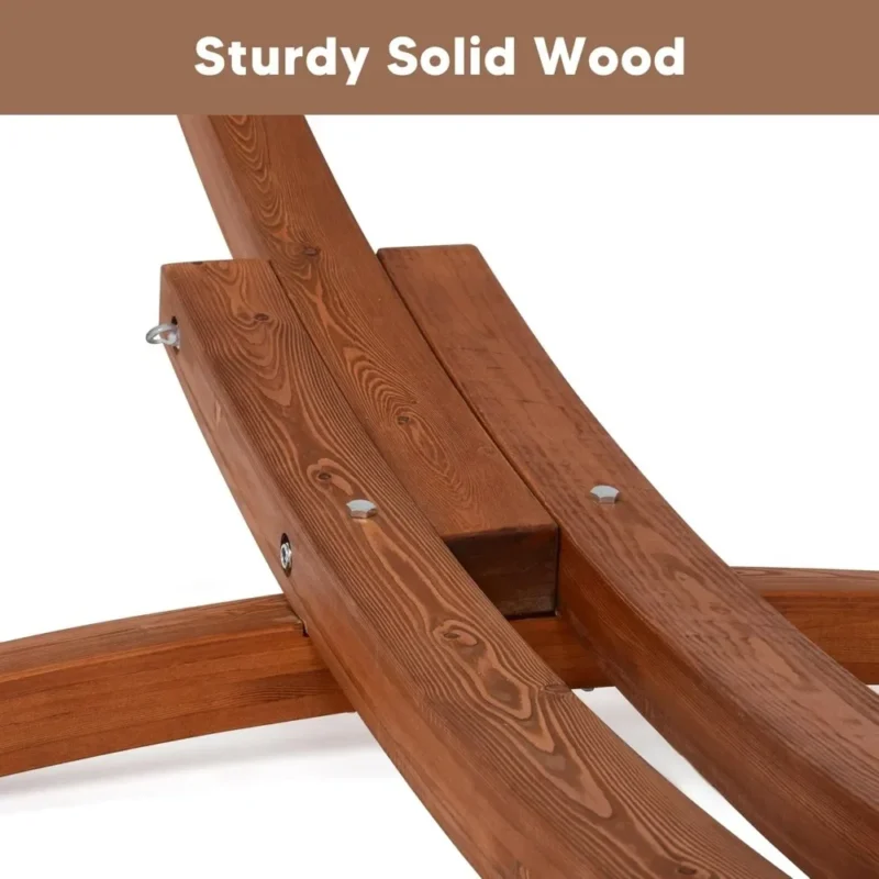 14 ft Larch Wood Arc Hammock Stand with Chains - 475 lbs Capacity for Outdoor Relaxation - Image 3