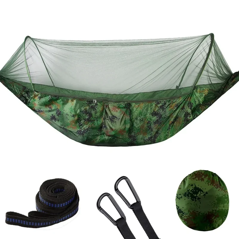 Portable Camping Hammock with Mosquito Net - Single-Person Capacity for Outdoor Adventure - Image 10