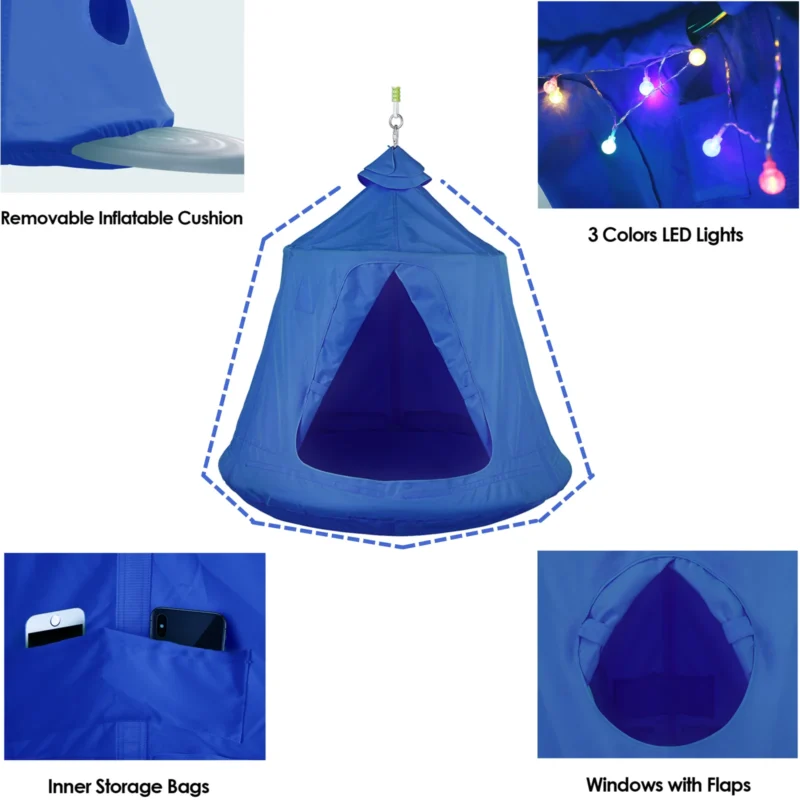 Two-Person X-Shaped Hanging Egg Chair with Steel Frame - 400 lbs Capacity for Indoor & Outdoor - Image 5