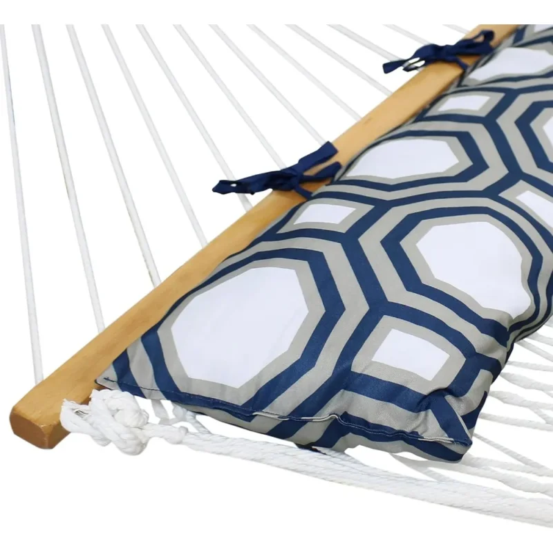 Double Polyester Rope Hammock with Steel Stand - 400 lbs Capacity for Backyard & Patio - Image 5