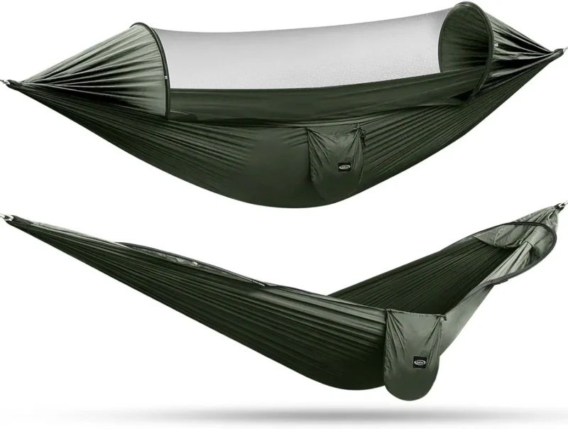 Double Parachute Camping Hammock with Mosquito Net - 500 lbs Capacity for Outdoor Adventures - Image 8