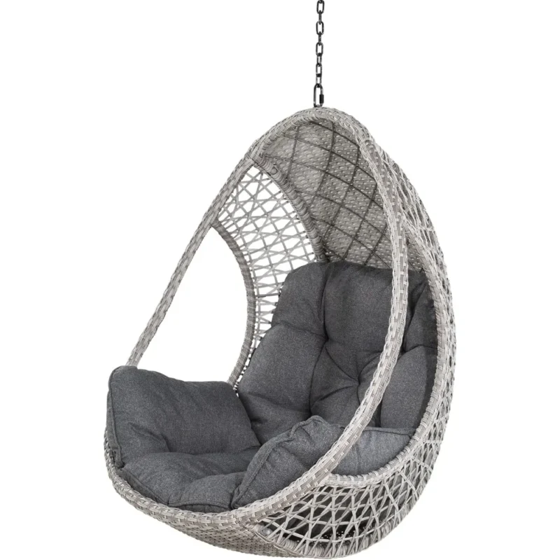 Outdoor Hanging Egg Chair with Cushions - 350 lbs Capacity for Patio & Garden - Image 2