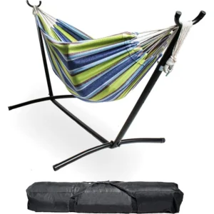 Portable Double Hammock with Steel Stand - 450 lbs Capacity for Backyard & Patio