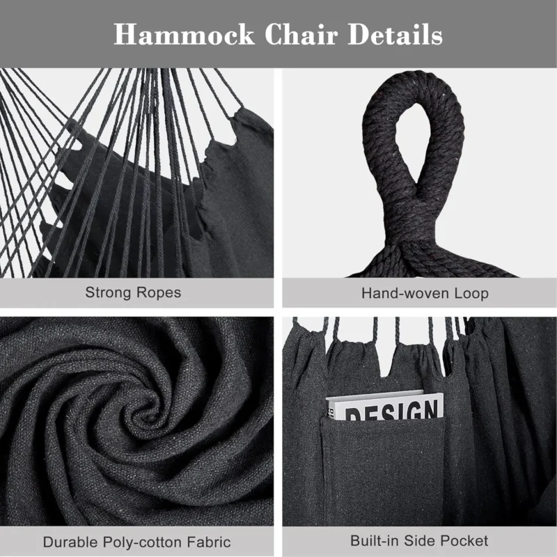 Double Convertible Hammock with Steel Stand - 475 lbs Capacity for Backyard & Camping - Image 6