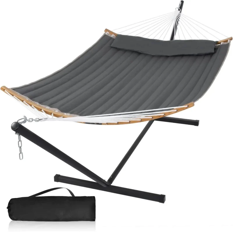 Double Hammock with Steel Stand - 450 lbs Capacity for Backyard & Patio - Image 10