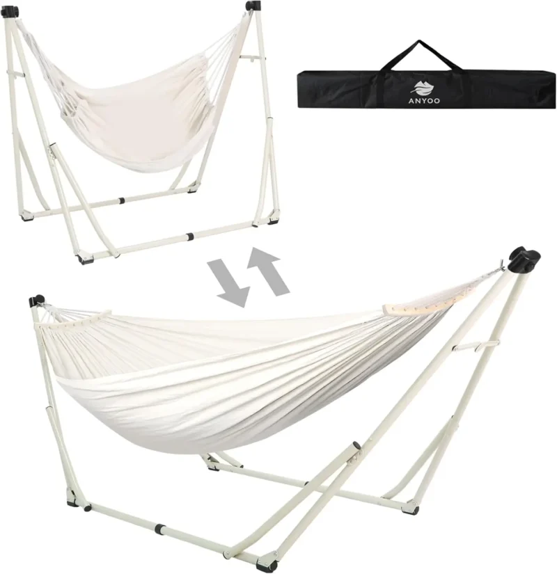 Portable 2-in-1 Convertible Hammock with Steel Stand - 440 lbs Capacity for Indoor & Outdoor - Image 13